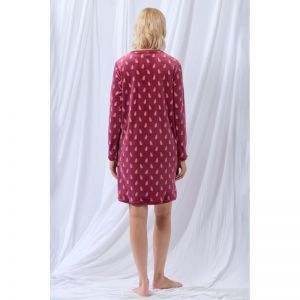Slaapkleedje in velours 987 wijnrood me