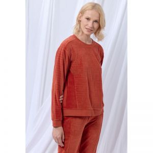 Damespyjama in velours 480 warm roest