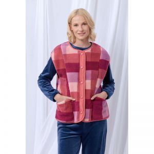 Dames bodywarmer 986 teddy ruit