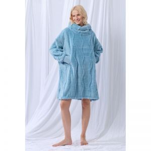 Dames poncho - oversized 860 lichtblauw