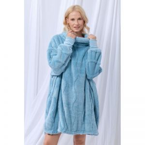 Dames poncho - oversized 860 lichtblauw
