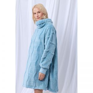 Dames poncho - oversized 860 lichtblauw