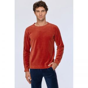 Herenpyjama in velours 480 warm roest