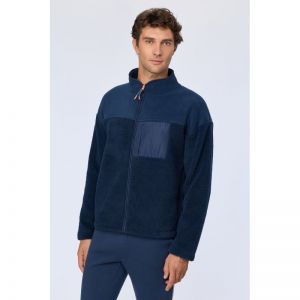 Heren sweater in teddy 831 donkerblauw