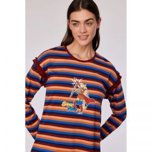 Damespyjama lange mouwen 913 multicolor