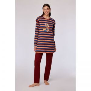 Damespyjama lange mouwen 913 multicolor