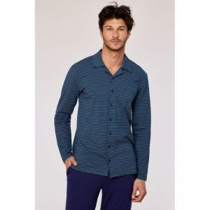Heren pyjama, doorknoop 931 donkerblauw