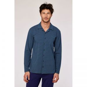 Heren pyjama, doorknoop 931 donkerblauw