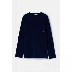 Herenpyjama in velours 893 donkerblauw