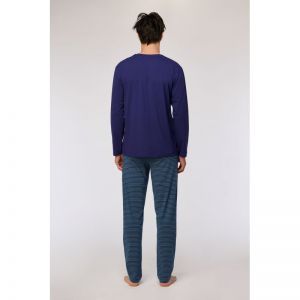 Herenpyjama, lange mouwen 897 donkerblauw