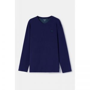 Herenpyjama, lange mouwen 897 donkerblauw