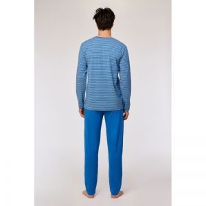Herenpyjama, lange mouwen 924 blauw-gele