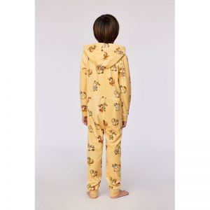 Unisex onesie in velours 920 gele katten