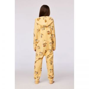 Unisex onesie in velours 920 gele katten
