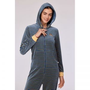 Unisex onesie in velours 916 antraciet-g