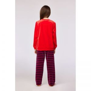 Meisjespyjama in velours 489 rood