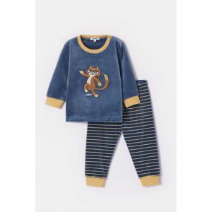 Jongenspyjama in velours 189 blauwgrijs