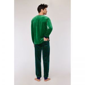 Herenpyjama in velours 792 donkergroen