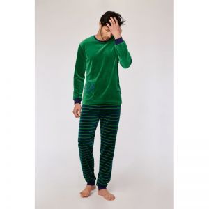 Herenpyjama in velours 792 donkergroen