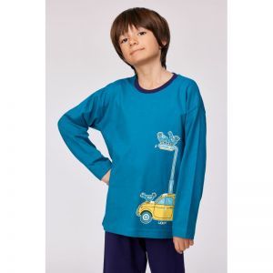 Jongenspyjama lange mouwen 795 groenblauw