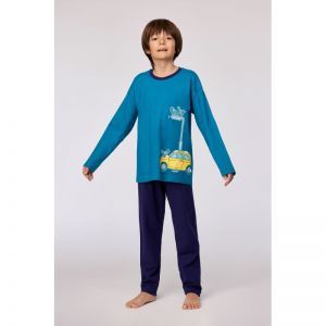 Jongenspyjama lange mouwen 795 groenblauw