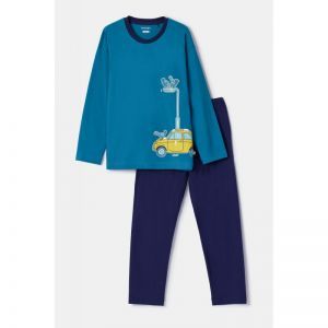 Jongenspyjama lange mouwen 795 groenblauw