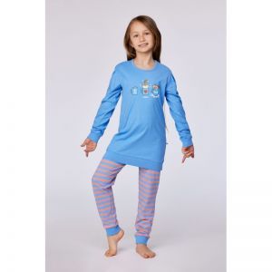 Meisjespyjama, lange mouwen 863 blauw