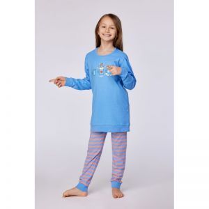 Meisjespyjama, lange mouwen 863 blauw