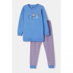 Meisjespyjama, lange mouwen 863 blauw
