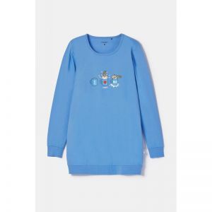 Damespyjama lange mouwen 863 blauw