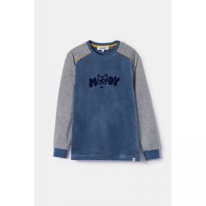 Jongenspyjama in velours 189 blauwgrijs