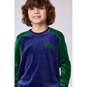 Jongenspyjama in velours 897 donkerblauw
