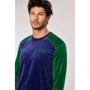 Herenpyjama in velours 897 donkerblauw