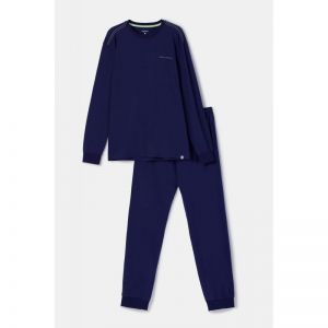 Herenpyjama, lange mouwen 897 donkerblauw