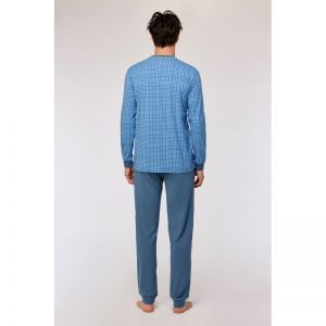 Herenpyjama, lange mouwen 926 blauwe ruit