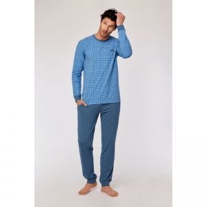 Herenpyjama, lange mouwen 926 blauwe ruit
