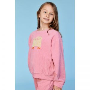Meisjespyjama in velours 404 roze