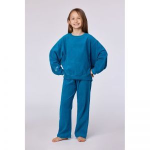 Meisjespyjama in velours 795 groenblauw