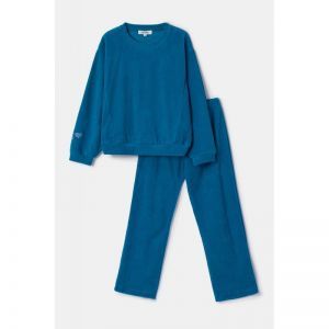 Meisjespyjama in velours 795 groenblauw