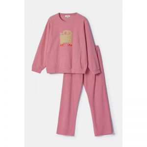 Damespyjama in ribvelours 404 roze
