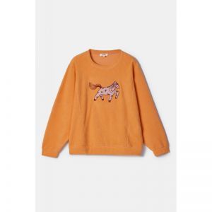 Damespyjama in ribvelours 509 zacht oranj