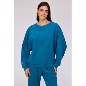 Damespyjama in ribvelours 795 groenblauw