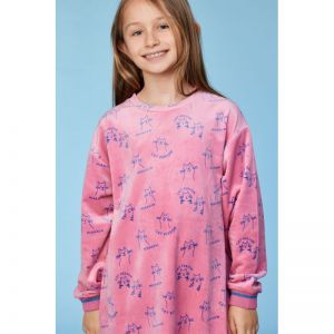 Slaapkleedje in velours 951 roze katten