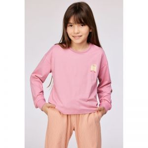 Meisjespyjama lange mouwen 404 roze
