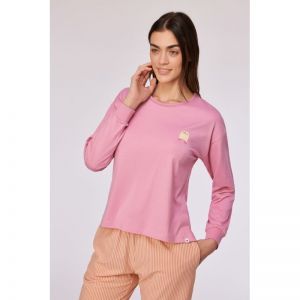 Damespyjama met lange mouwen 404 roze