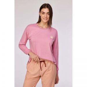 Damespyjama met lange mouwen 404 roze