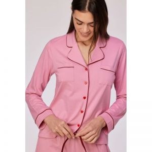 Damespyjama, lange mouwen 404 roze