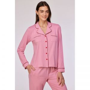 Damespyjama, lange mouwen 404 roze