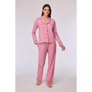 Damespyjama, lange mouwen 404 roze