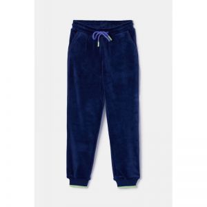 Meisjespyjama in velours 897 donkerblauw